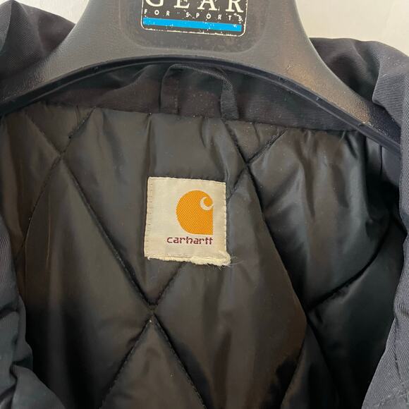 Carhartt Nylon Navy Blue Quilted Lining Mountain Rancher Dad Coat XL - Picture 6 of 6